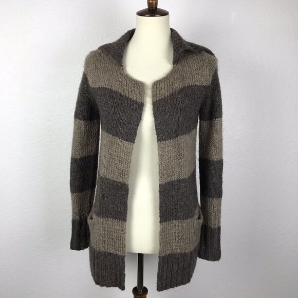 Ann Taylor Loft Striped Open Front Cardigan Sweater - Picture 1 of 9